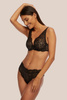 Lace Push-Up Bra With Removable Pads Raven